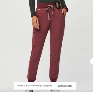 Figs Dark Cherry Zamora Joggers